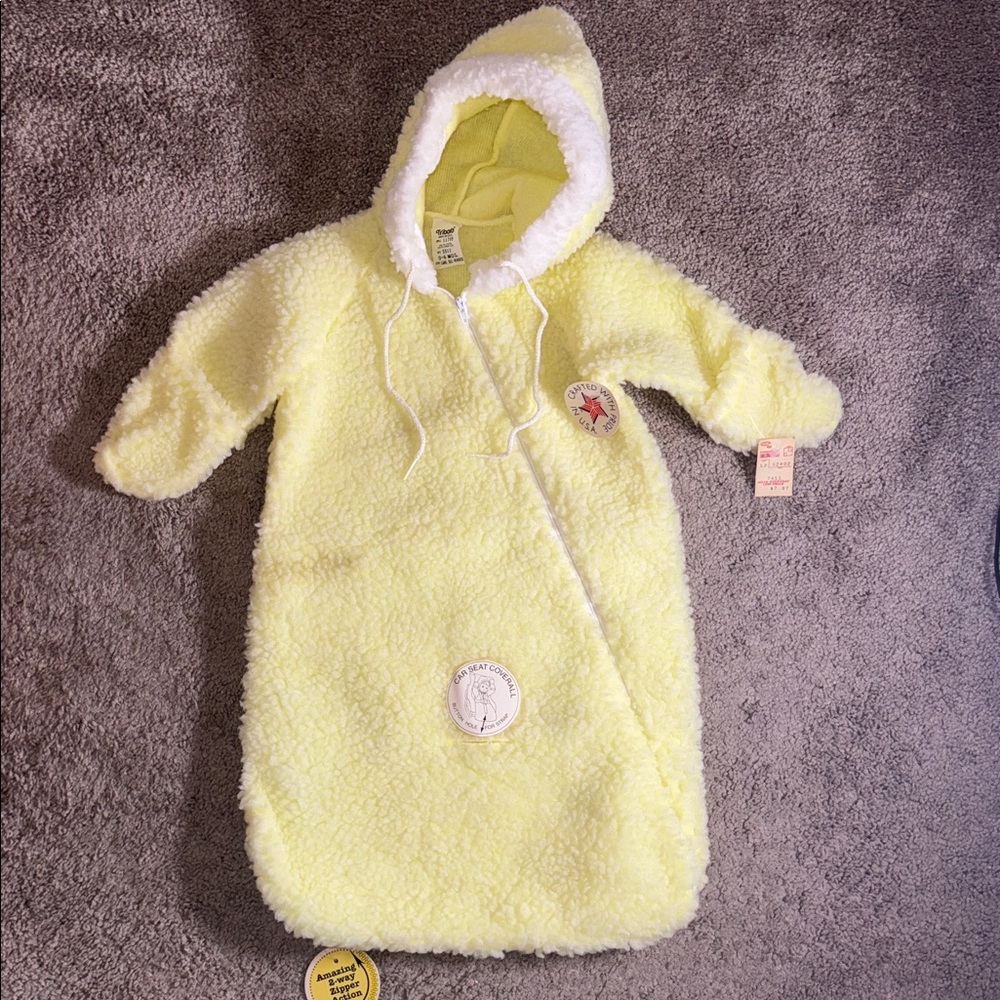 NEW Vintage 70’s 80’s Triboro baby 0-6 months infant car seat coverall bunting